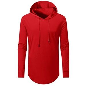 Unisex light weight cotton red hoody.